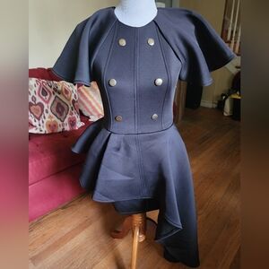 Eien Black Mini Dress with Gold Accents